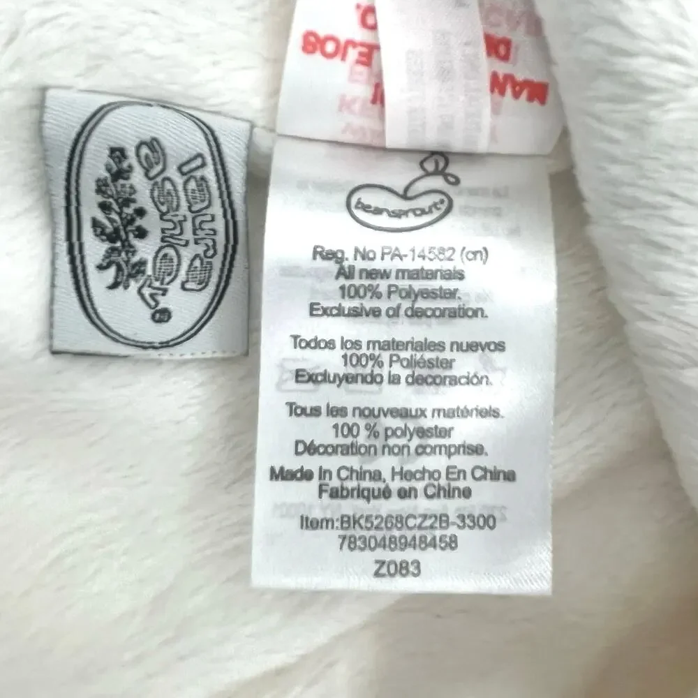 Laura Ashley ZigZag Sherpa Baby Blanket & Elephant Lovey 2-Piece Set NEW